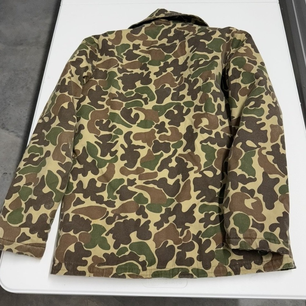 Vintage 70s Camo Hunting sears Jacket Duck Hunter Camouflage Full Zip Field Coat - Picture 7 of 7
